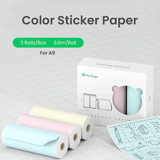 PeriPage 77 x 30mm Self-Adhesive Thermal Paper Sticker BPA-Free Printable Sticky  Paper Roll Waterproof Oil-proof Friction-proof for PeriPage A9/A9s/A9  Pro/A9 Max/A9s Max Mini Pocket Mobile P 