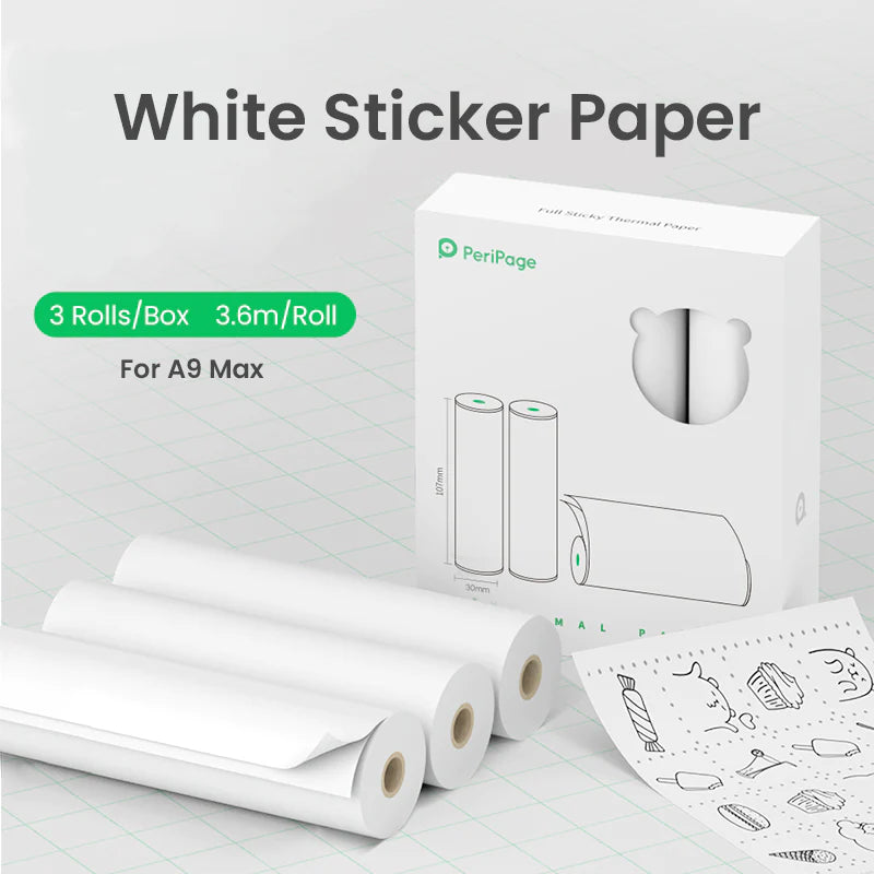 White Sticker Paper A9